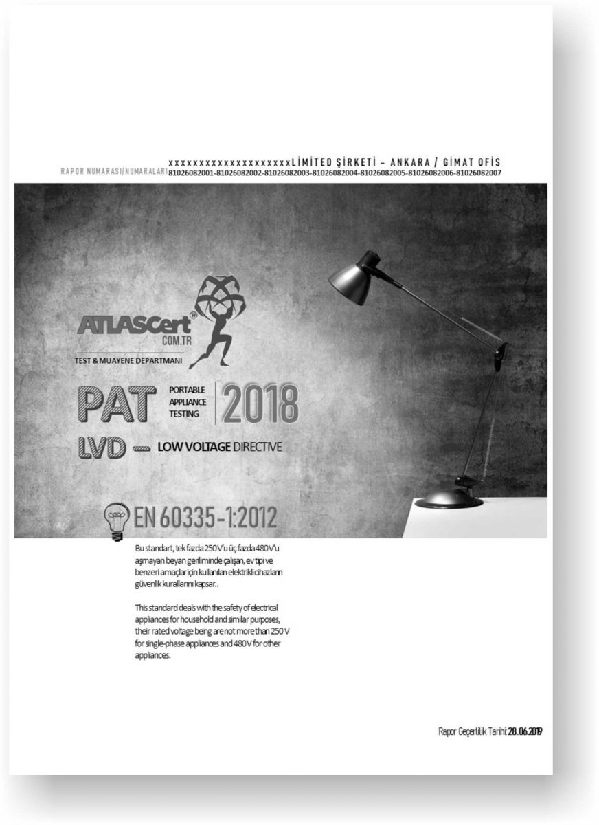Pat testing katalog